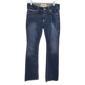 Ariat Low Rise Stretch Rosy Whipstitch Boot Cut Lakeshore Blue Jeans Size 30R